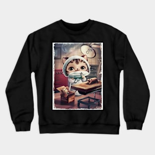 Cute cat surgeon Crewneck Sweatshirt